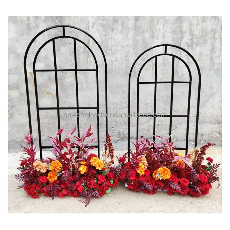 Фон для свадебной фотосъемки с изображением арки сетки и цветов