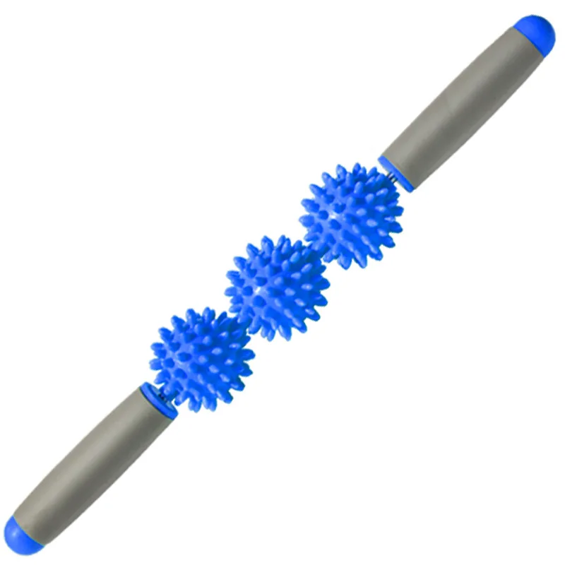  Gym Muscle Massage Three Balls Roller Yoga Fascia Stick Body Relax Tool Sticks Point Spiky