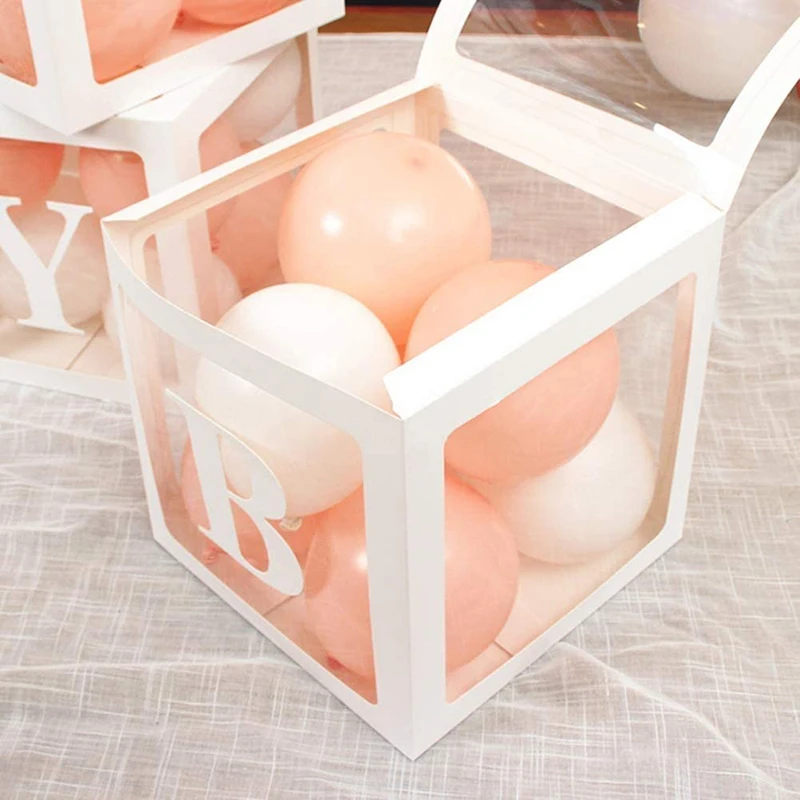 Прозрачный Baby Shower коробки объявление о поле для вечеринок воздушные шары коробка ребенка детские