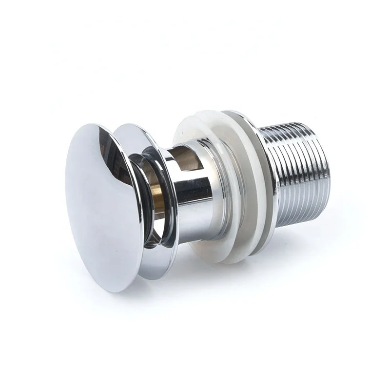 High Quality Pop Up Waste Extended Push Button Drain Brass Plumbing Pipe Brass Click Clack with Overflow