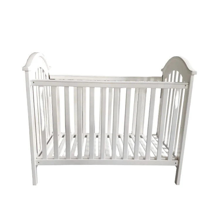 Solid wooden frame cheap price customized size bed baby cot crib