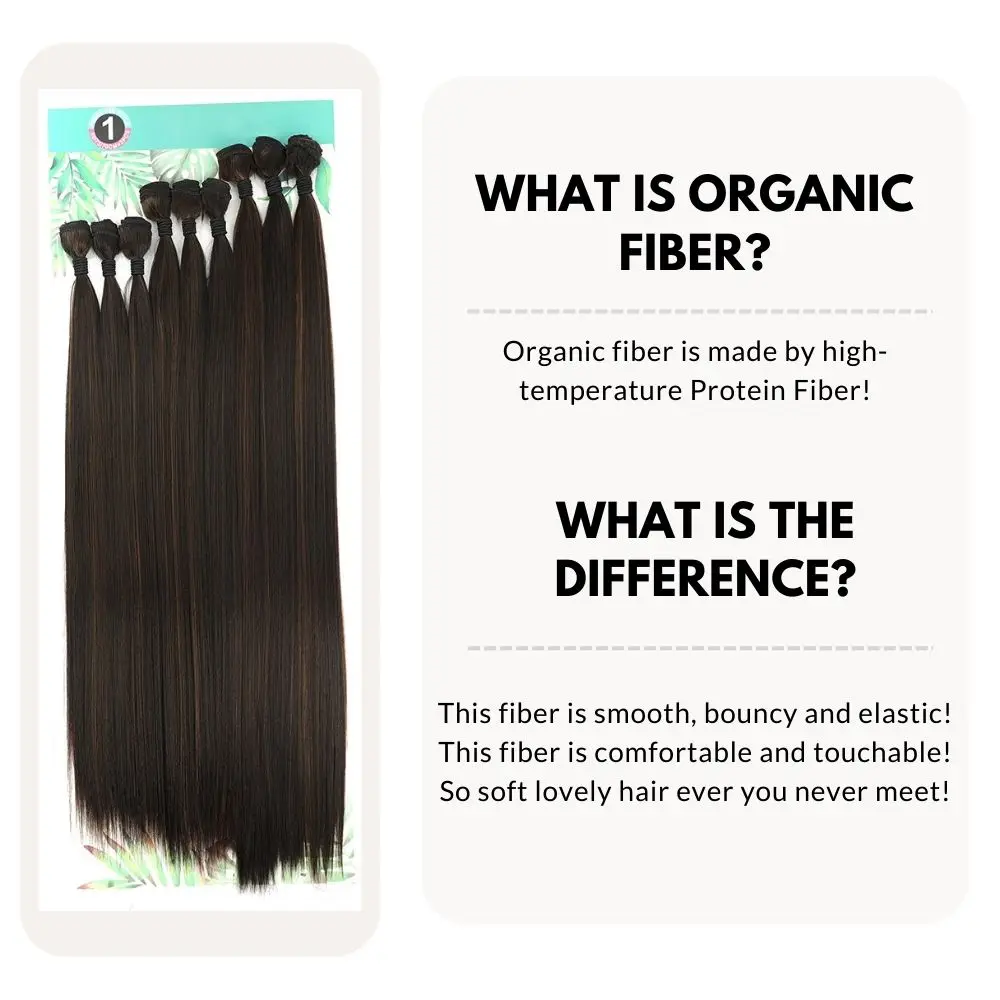 9 PCS Bone Straight Hair Weaving Bundles Pack Synthetic Straight High Temperature Protein Fiber Hair Extension Vendor For Women