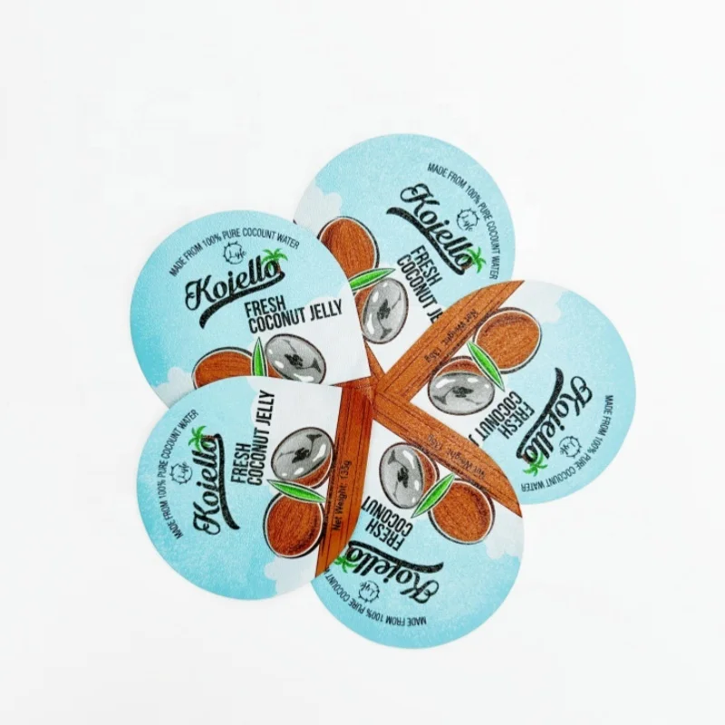 Heart Shaped Aluminum Seal Lid Heat Sealing Printed For Cup Foil Sealing Disposable Foil