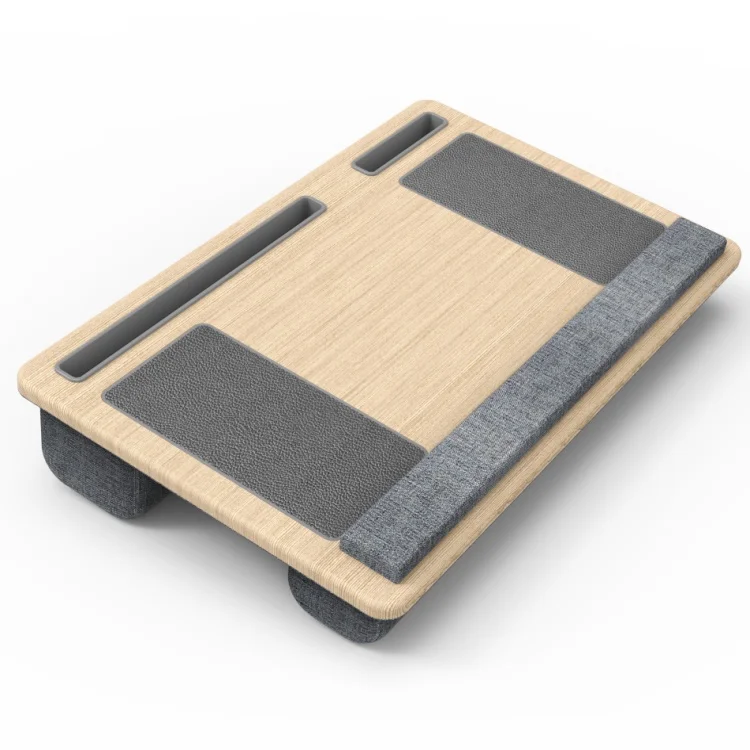 Factory Custom Bamboo Adjustable Study Lap Desk Laptop Table With Cushion