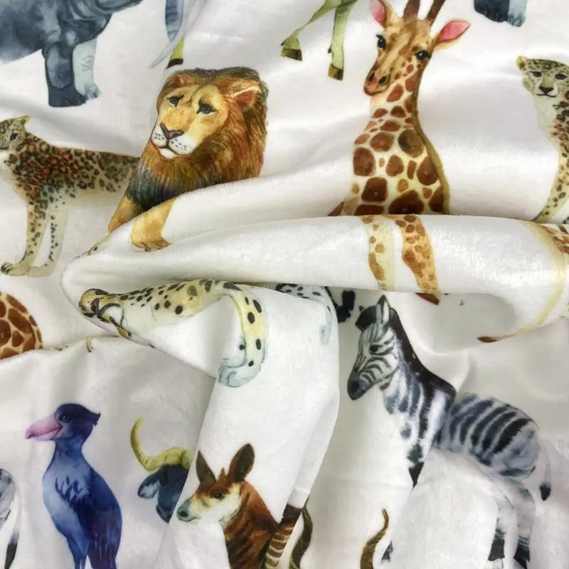 95%Polyester 5%Spandex Custom Printed Double brushed Squish Poly Knit Brushed Printed Fabrics