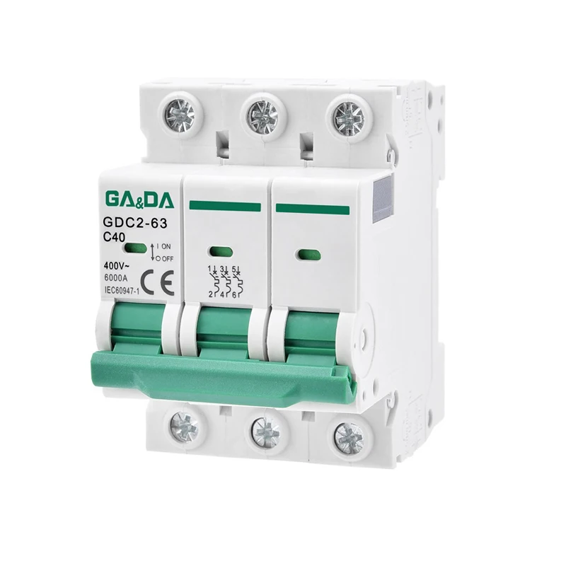 Mini circuit breaker mcbAC 400V 40A OEM ODM 6KA mcb