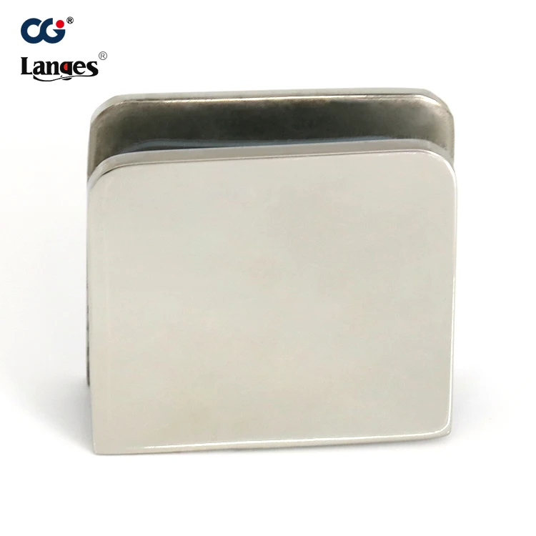 304 Stainless Steel D shape Square Wall Mounted Glass Clamp Clip Bracket Holder on tempered or laminated glass
