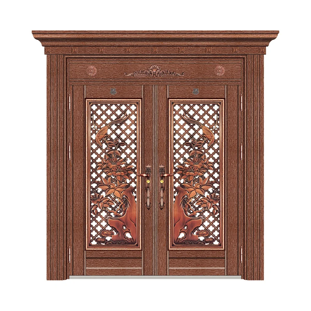 Grill Design Stainless Steel Door Exterior Position and Finished Surface Doors Entrance