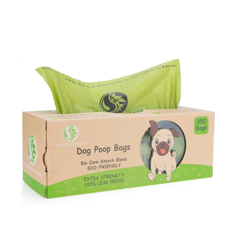 
Custom Printed Strong Home 100% Leak Proof Recycled Corn Starch Compostable Biodegradable Dog Poo Bags 