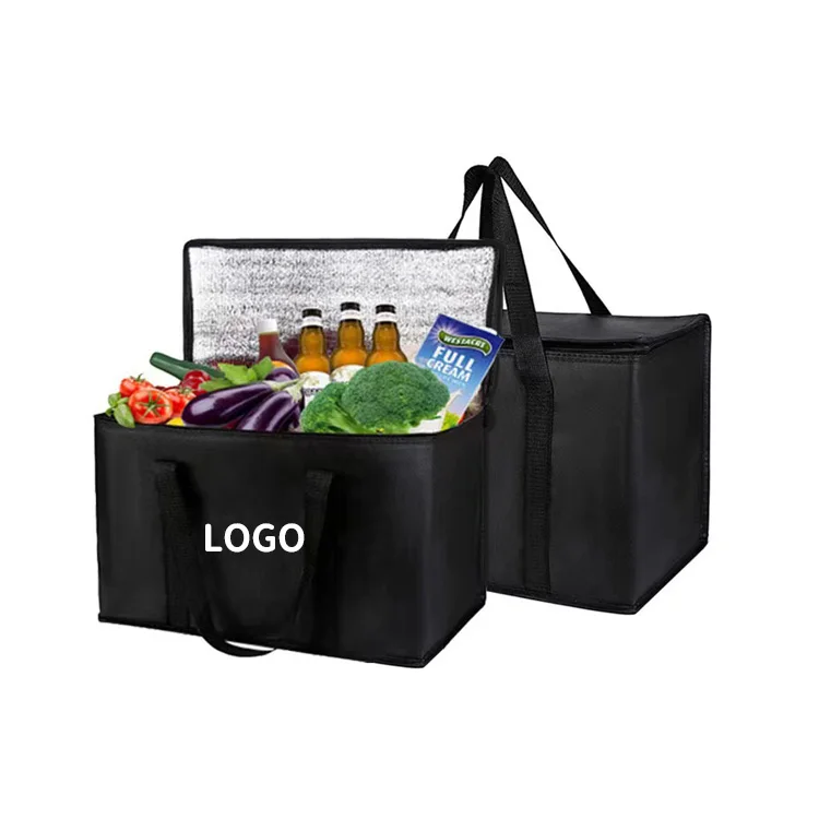 HANSUN Wholesale insulated thermal waterproof lunch bag non-woven picnic cooler bag with letter pattern