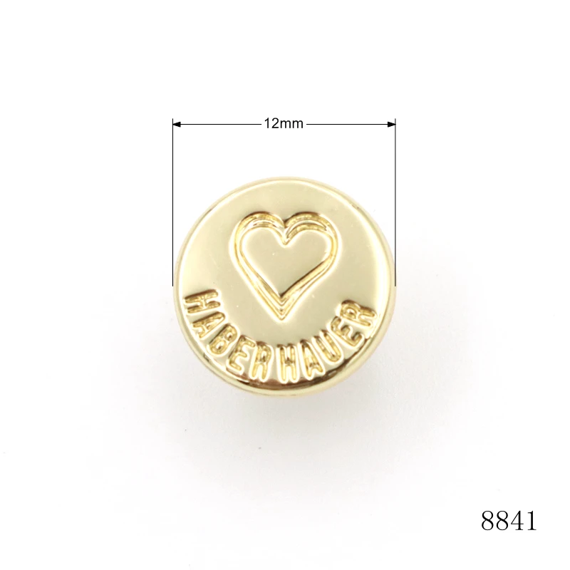 Zinc Alloy Bag Parts Accessories Rivets Metal Heart Shape Rivet Stud Custom Logo Rivet For Bags or Toys