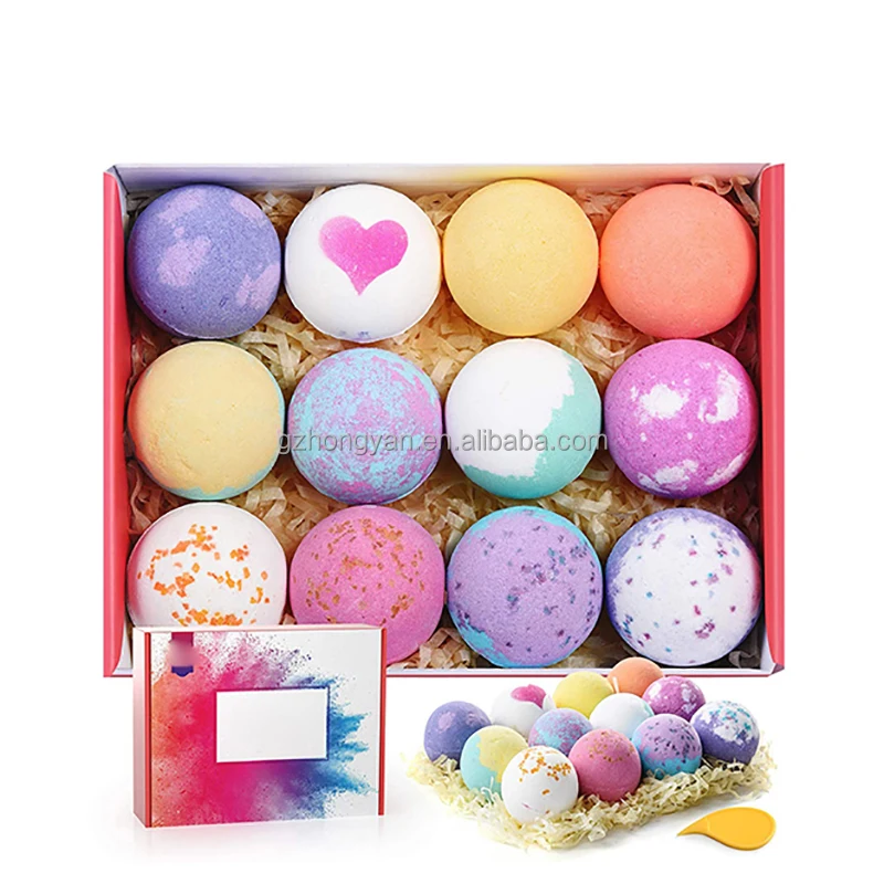 Private Label Colorful Natural Vegan Gift Set Essential Oil Spa Kids Bubble Fizzy Bath Bomb Bath Fizzies Organic