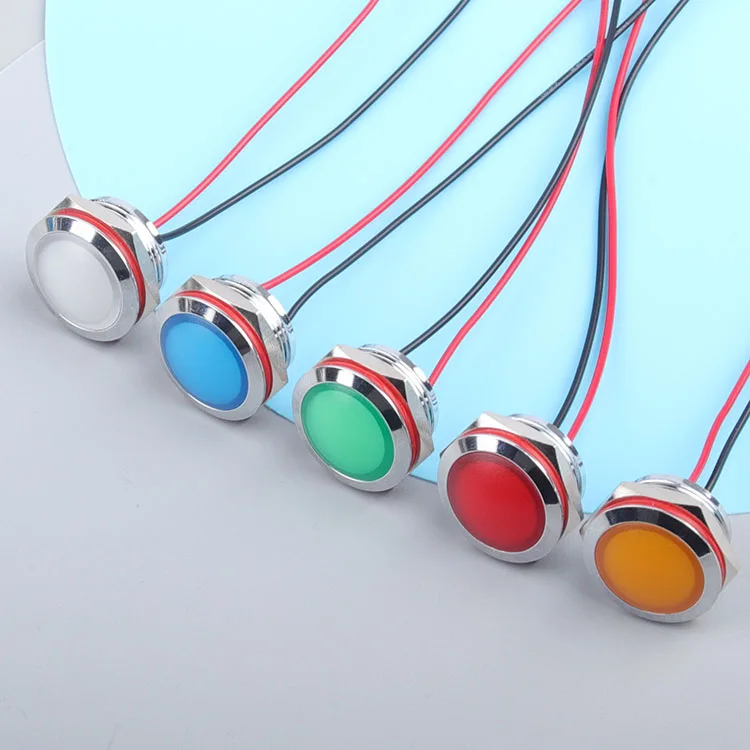 Индикатор металлической лампы 19 мм, двухцветный Одноцветный индикатор для оборудования