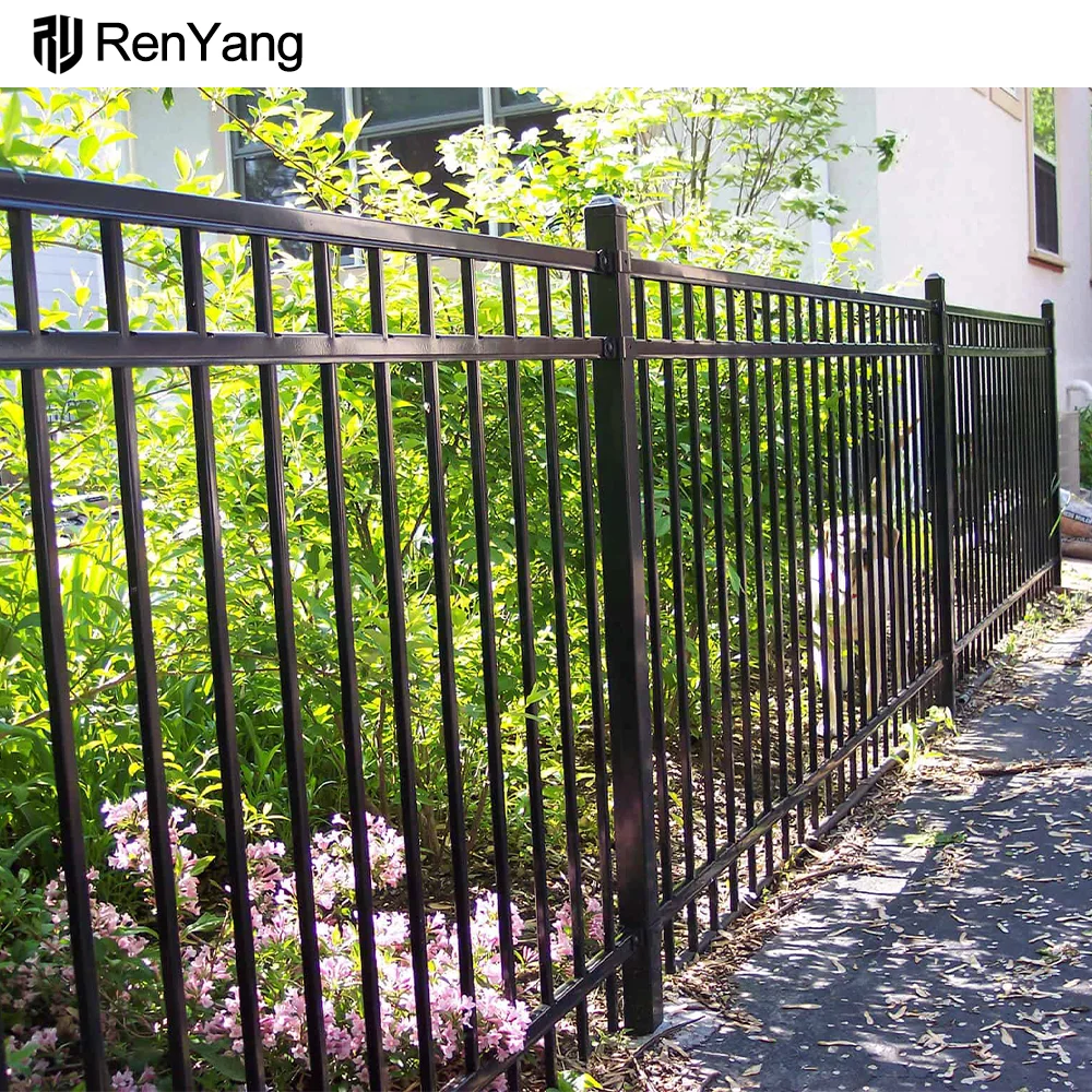 Wrought Iron Fence Supplies Outdoor House Backyard Perimeter Garden Black Metal Fence Steel Fence Panels