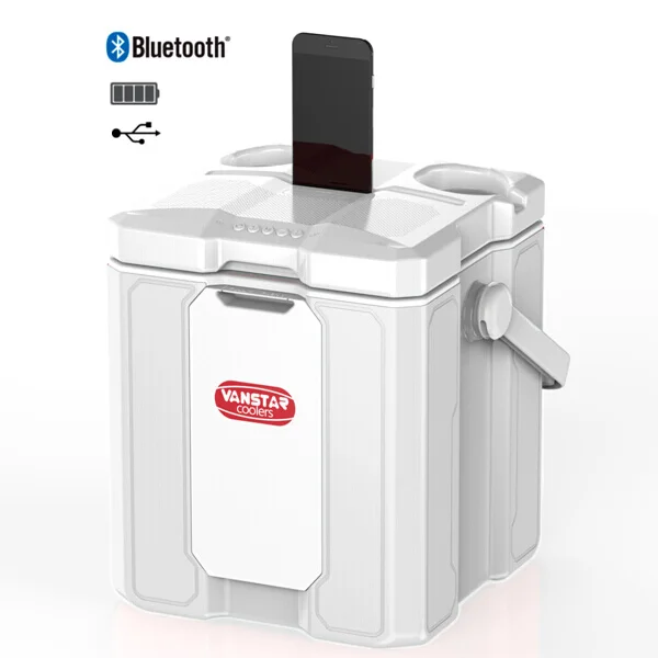 
Portable icebox fashionable Outdoor picnic 12L Beer Can Drinking Cooler Box with speaker and battery 