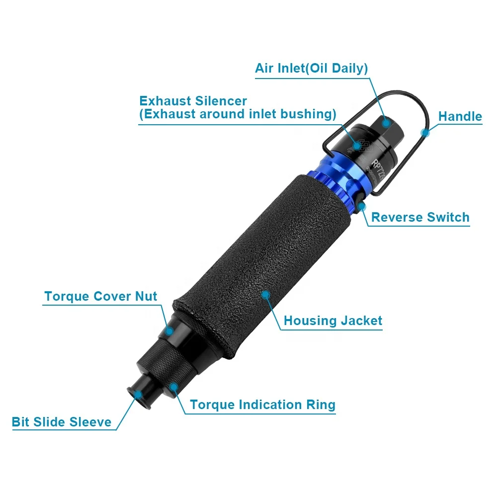 RONGPENG RP7229 Air Impact Wrench Pneumatic Gun 1/4' Ratchet Drive 800 rpm Auto Twisiting Nut Puller Screwdriver for Car Repair