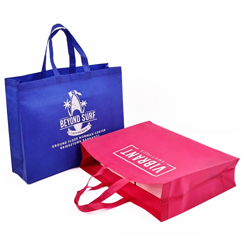 Custom logo non woven bag promotional reusable cloth shoes shopping tote bags pp laminated non woven shopping bag