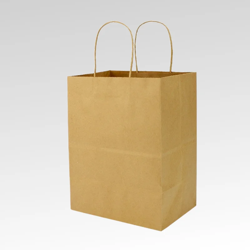 Customize Your Standard Business Merchandise Retail Wholesale Shopping Fashion Printed Recyclable Brown Simple Kraft Paper Bags