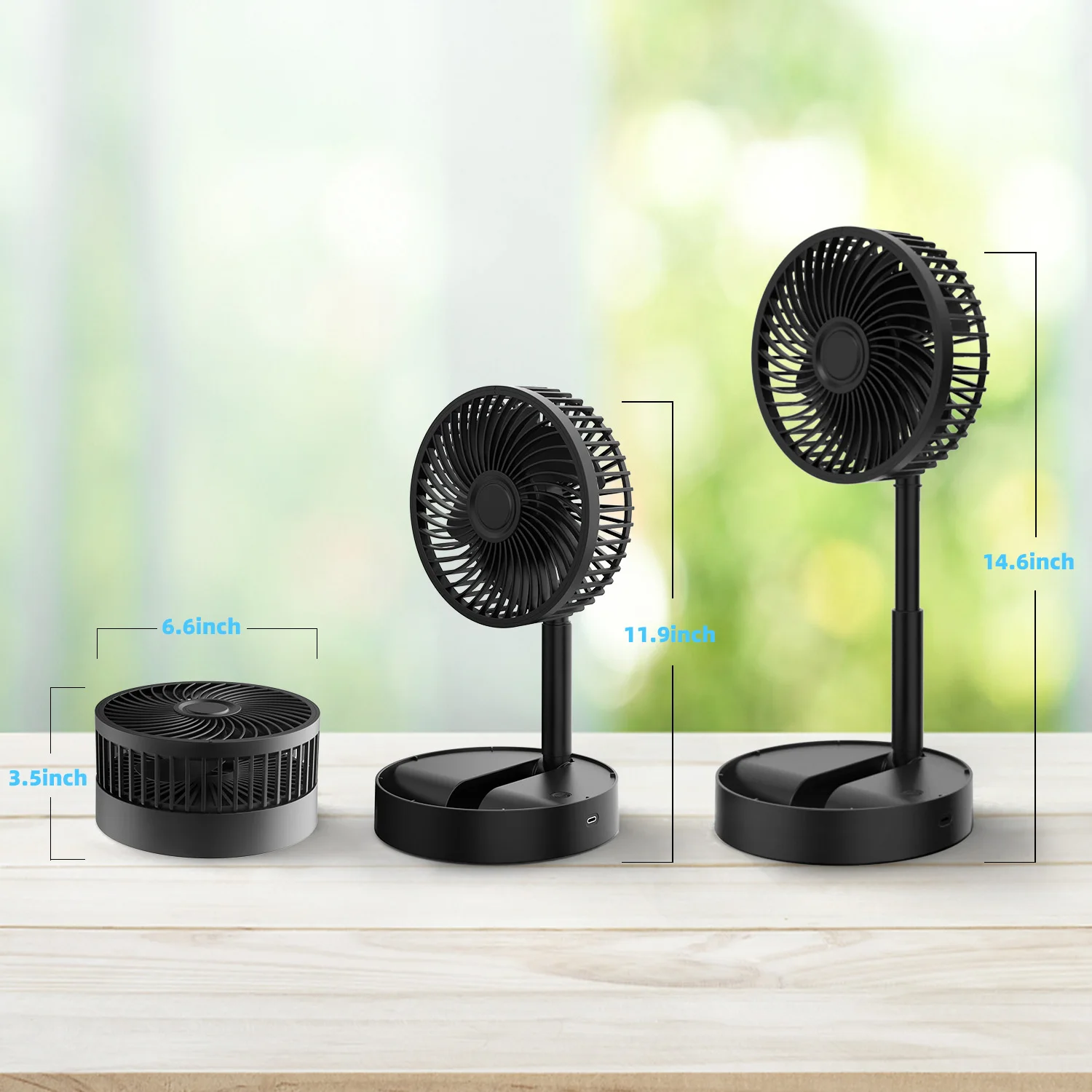 RoHS 3 Fan Speed 5V DC Wireless USB Rechargeable Foldable Air Cooling Portable Fan Electric Smart Desk Table Folding Fan