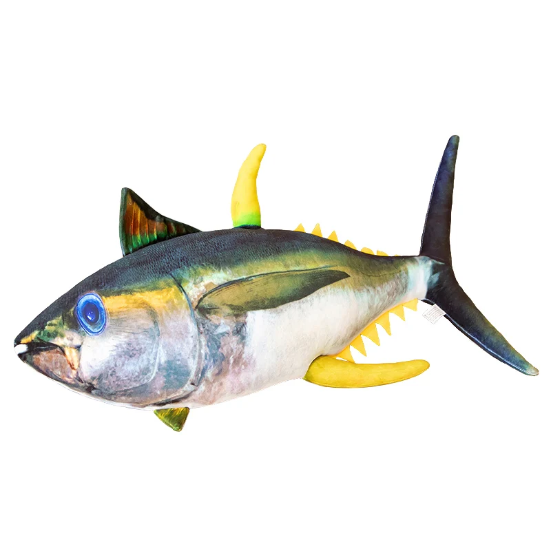 60cm Hot Sell Funny Fish Plush Pillow Soft Simulation Tunas Throw Stuffed & Toy Animal Home Decoration