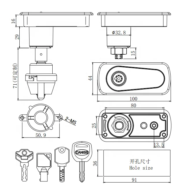 Security key code push pull smart door lock