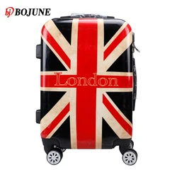 Flag pattern design suit case luggage travel luggage set with double zipper