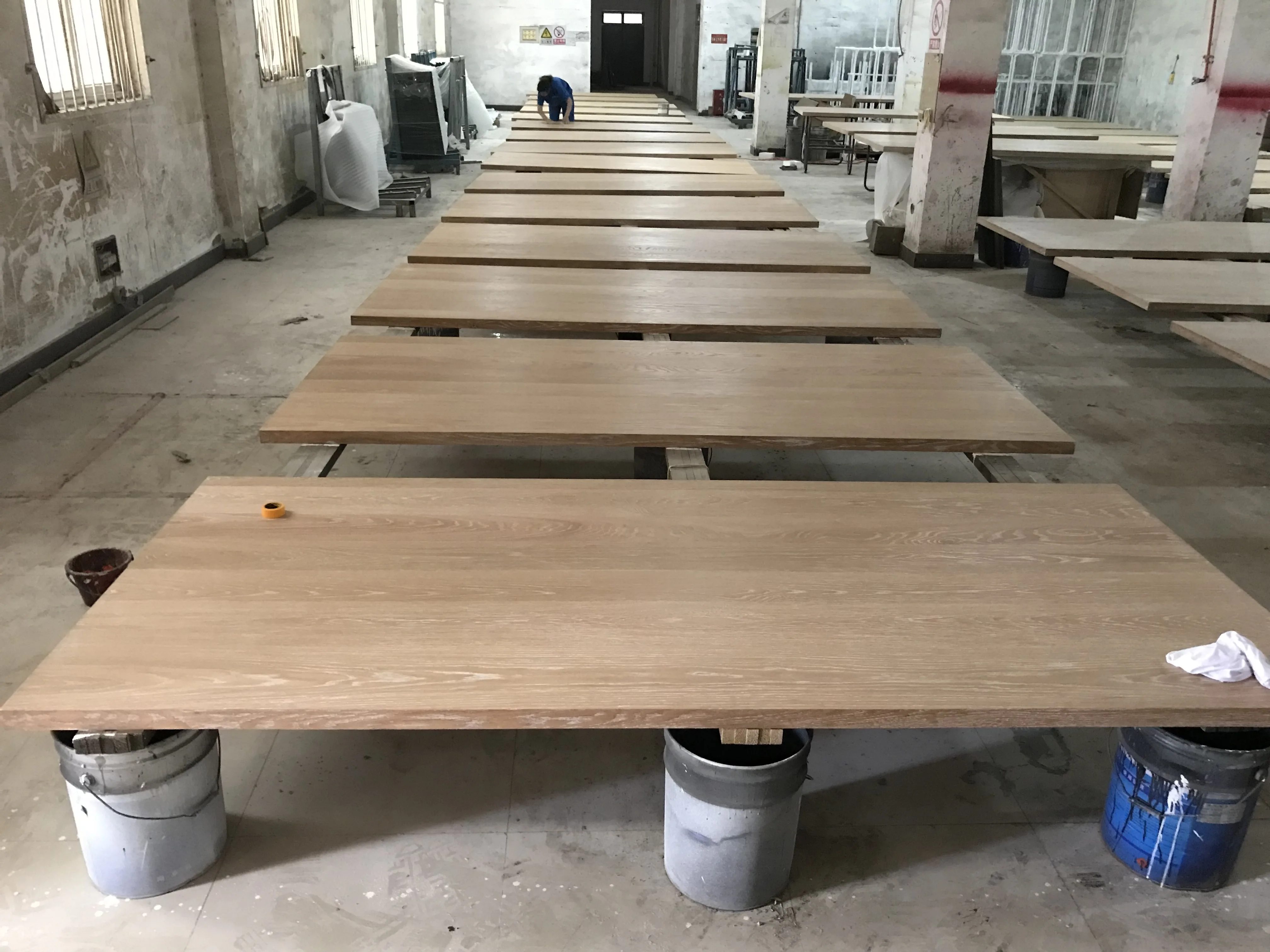 MRS WOODS New Design Modern Rectangle Wooden Office  Desk Formal Corner Teak Dining Table