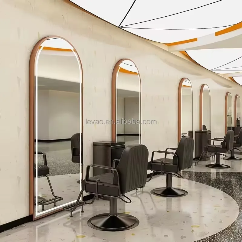 Pink Other Beauty Salon Furniture Set Barbershop Salon Makeup Stylish Hairdressing Barber Chairs And Salon Mirror Set Station