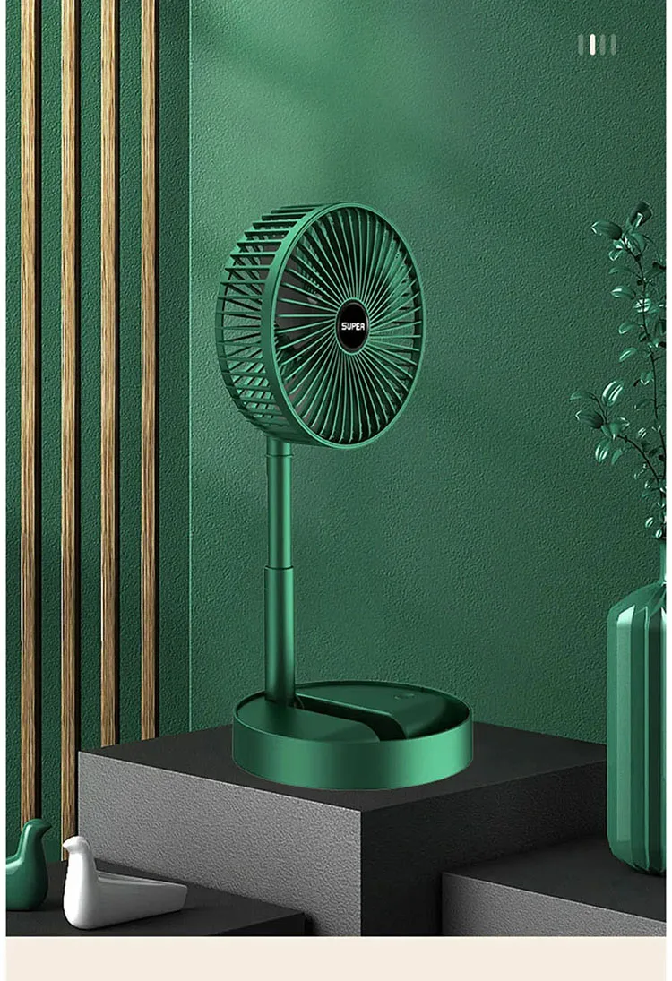 JR Factory wholesale Folding Portable Fan Ventilador Recargable Floor Fan Usb Desk  Wireless Telescopic Fans