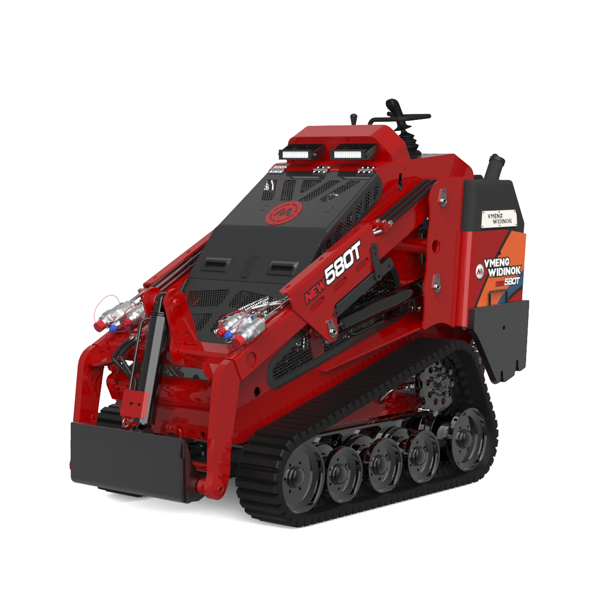 VMENG brand new 580T Multifunctional EPA diesel engine track mini skid steer loader with attachments
