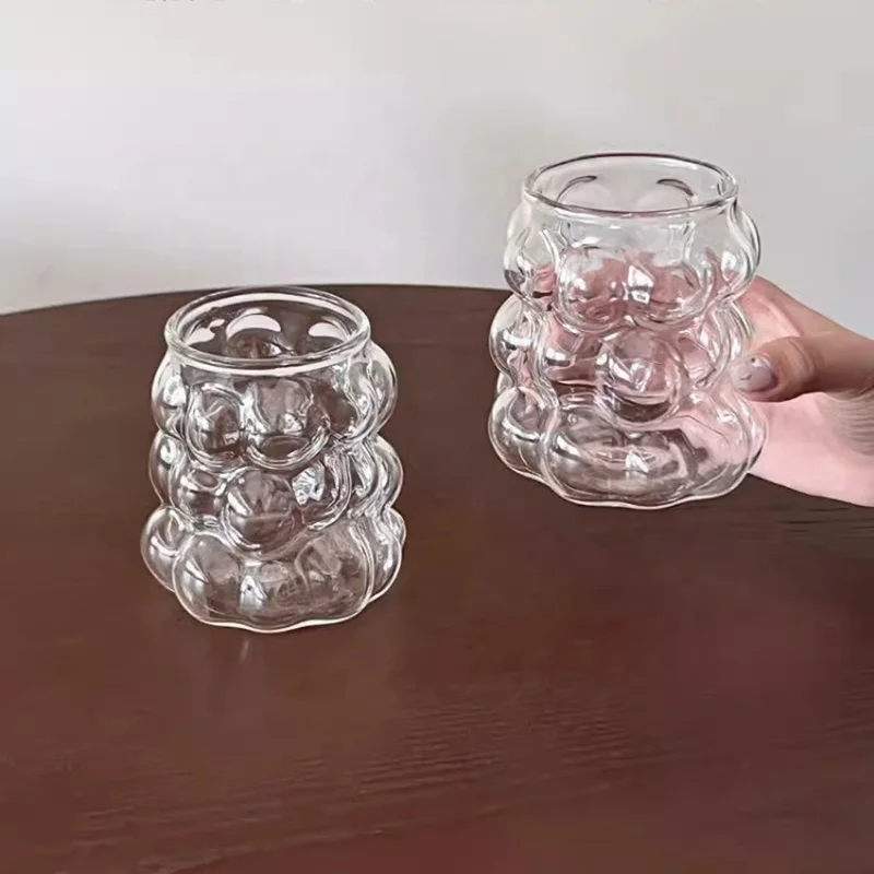 Unique Grape Design Candle Holders Cute Bud Vases Clear Glass Bubble Vases
