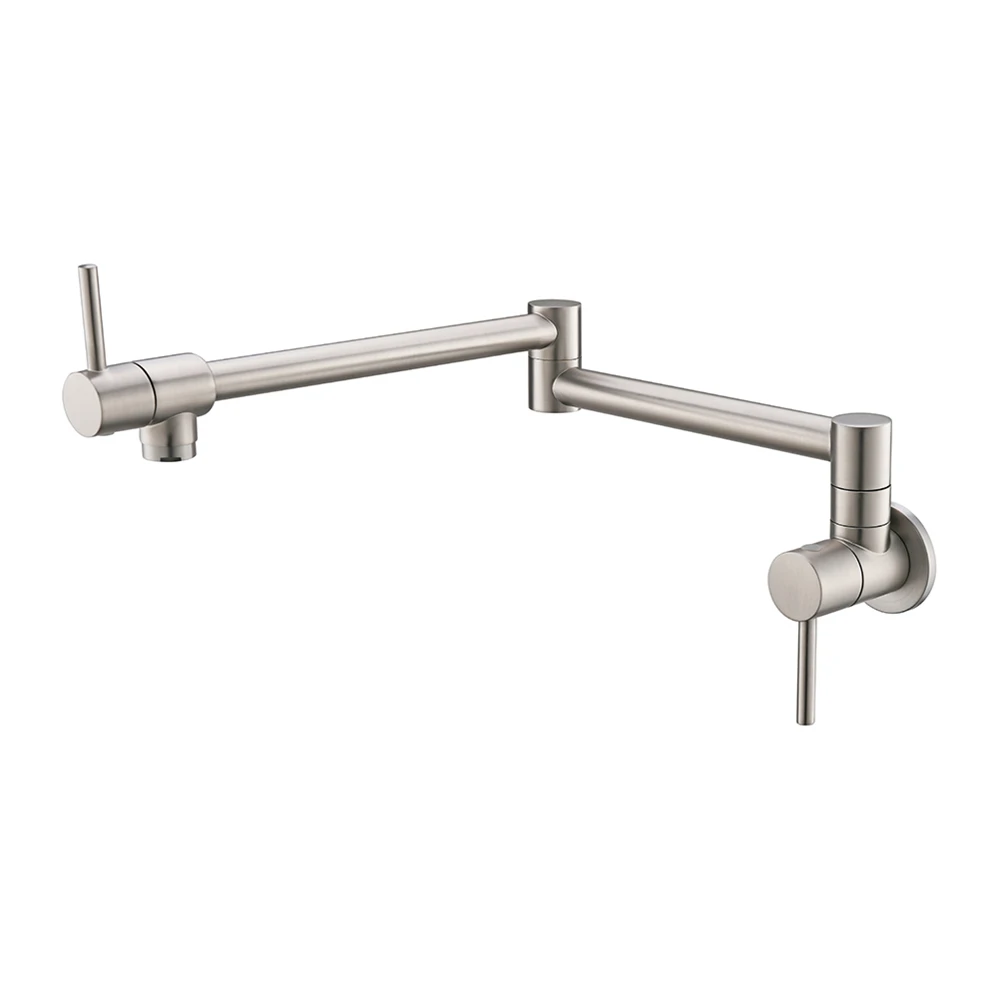 China Factory Modern Design Chrome Wall Mounted Kitchen Pot Filler Brass Folded Kitchen Faucets