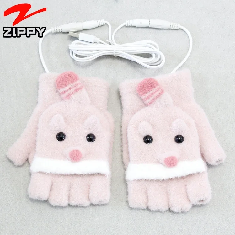 wholesale women workout cotton hand warm knitted wool winter heated gloves