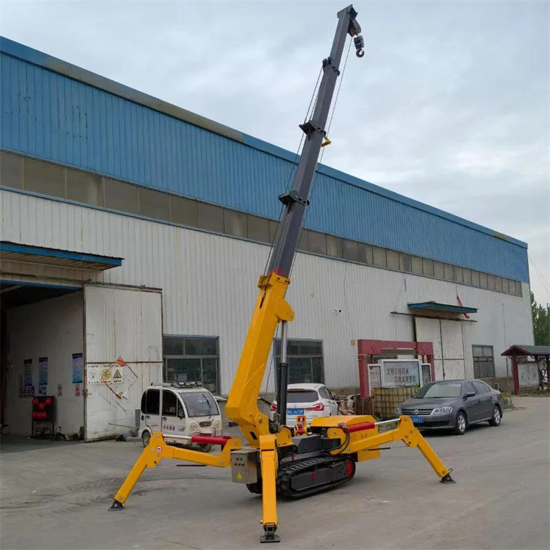 High quality small crawler crane in China with efficient lifting capacity. Small hydraulic spider crane can be customized