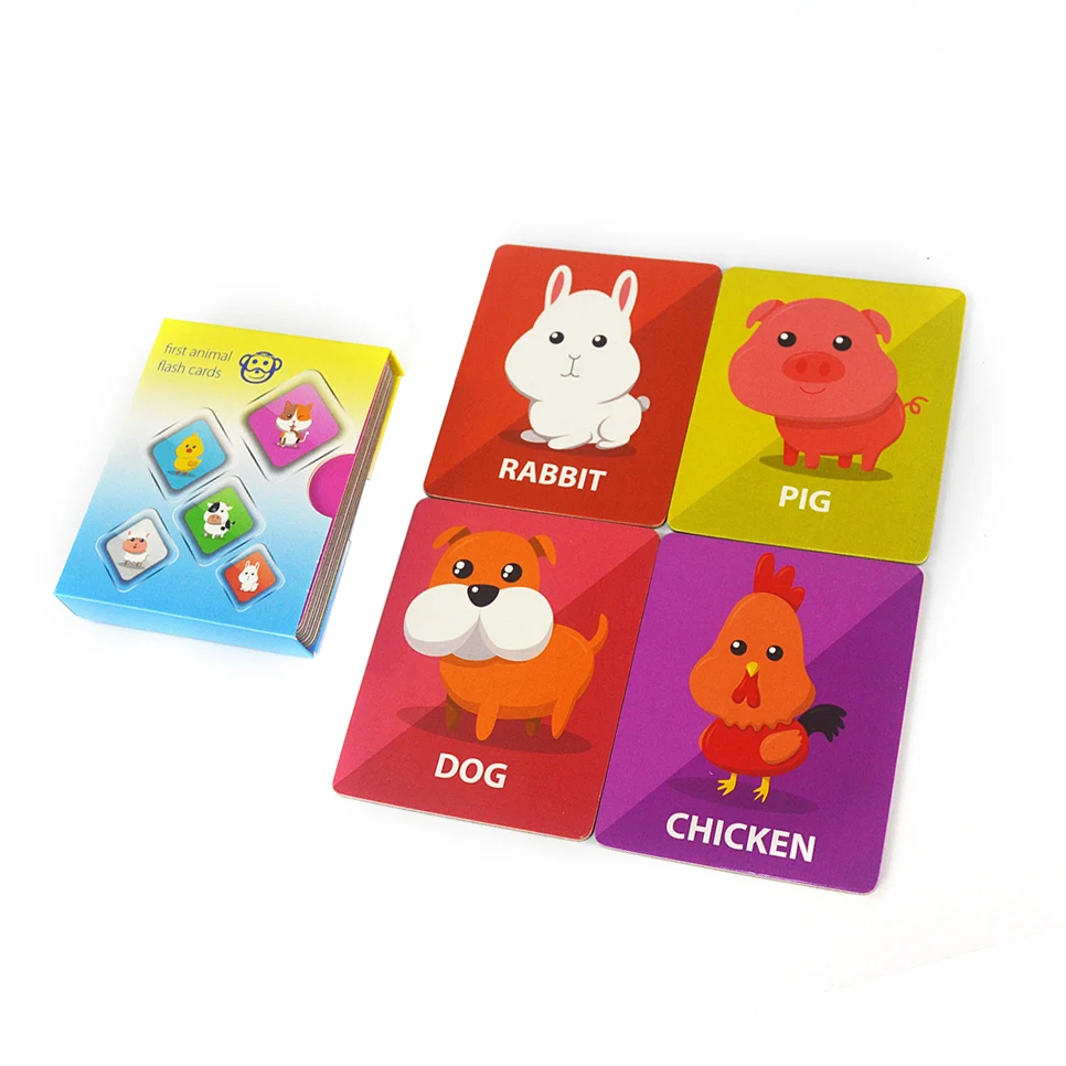 Custom Learning Flash Card Game Baby Children Printing English Alphabet Kids Cognitive Cards Educational Toddler Flash Cards