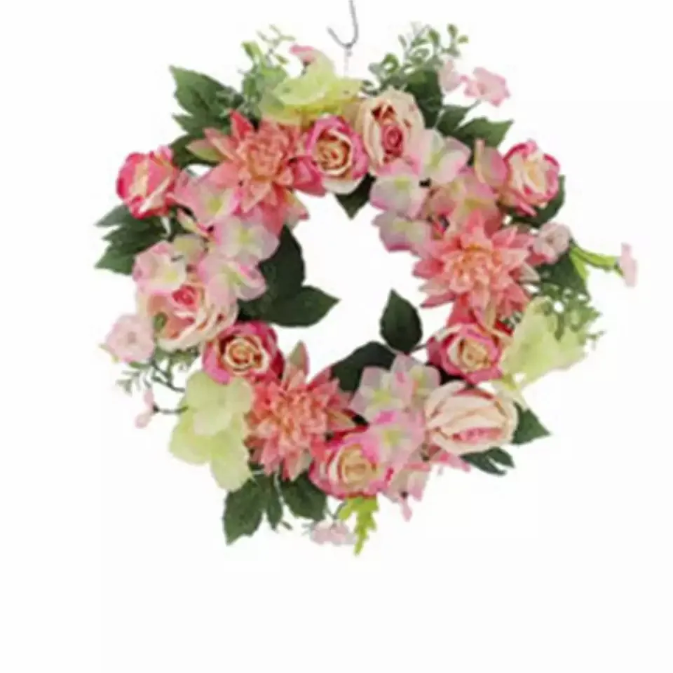 The Artificial Flower Decorate & Wreath  Pink Wreath For Front Foor Door Christmas Decoration Supplies