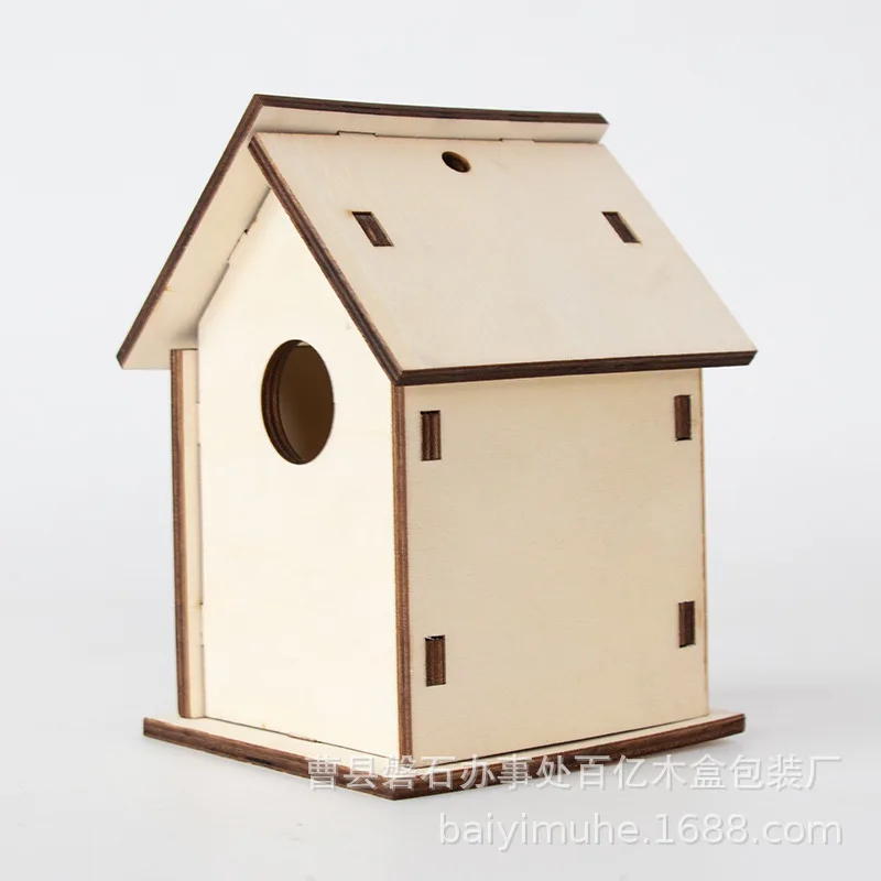 2021 Hot sale Creative Homemade wooden puzzle custom musical box hand-cranked house children diy creative gifts