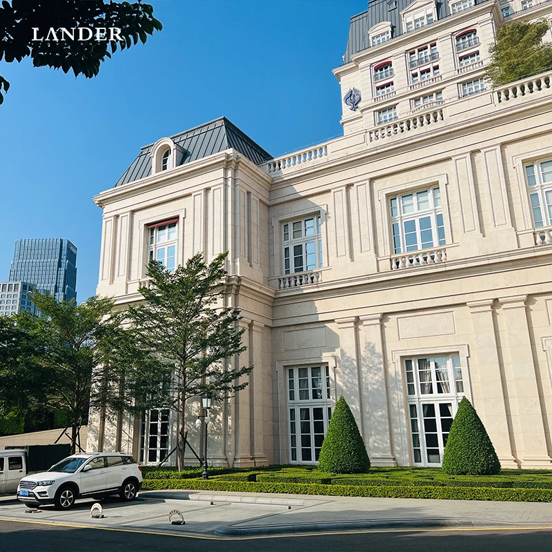 Натуральный кремовый известняк мрамор облицовочная плитка Классическая напольная вилла фасад португальский