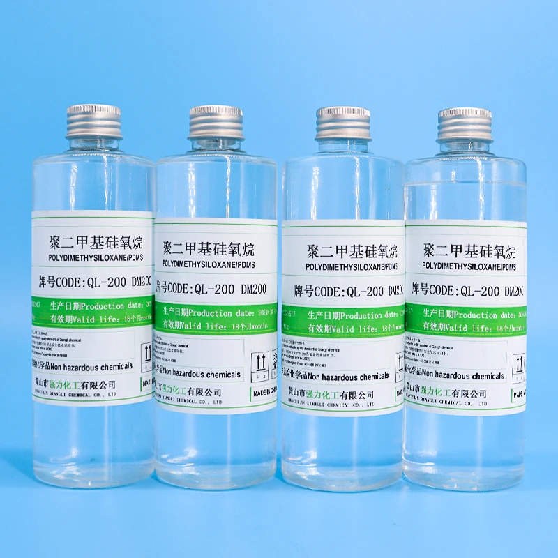 Qianglu  manufacturers directly supply 100-viscosity dimethyl 201 silicone oil as additive raw material for cleaning product