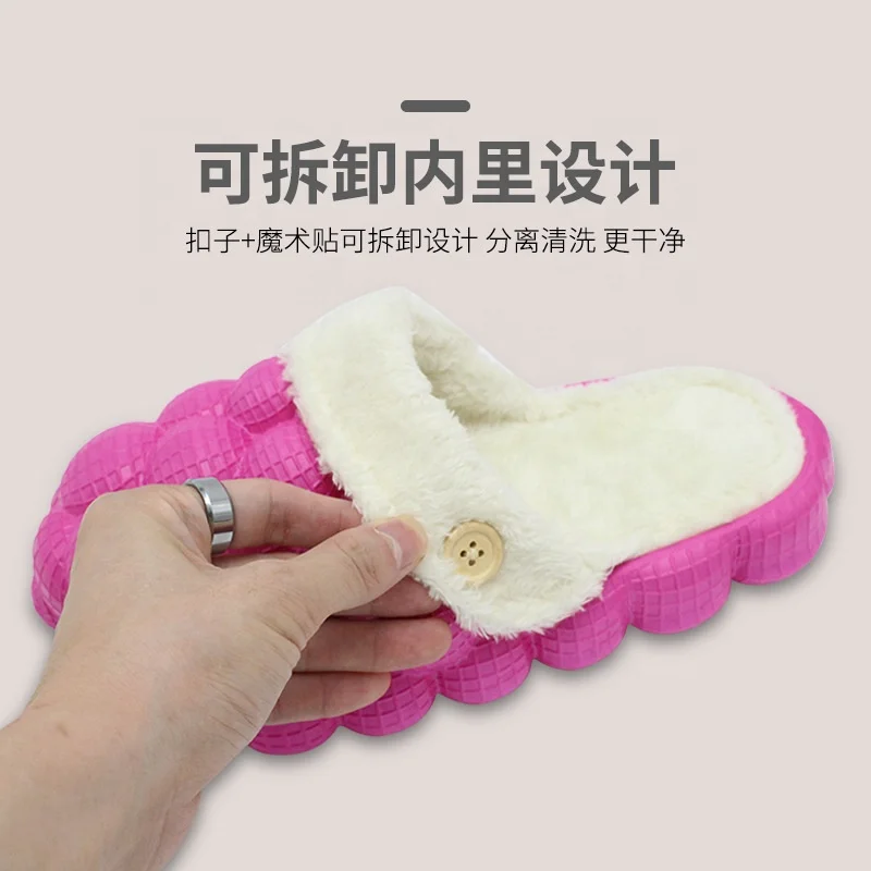 Dropshipping New Keep Warm At Home Women Bubble Slides Fluffy Slippers Winter Warm Fur Bubble Slipper