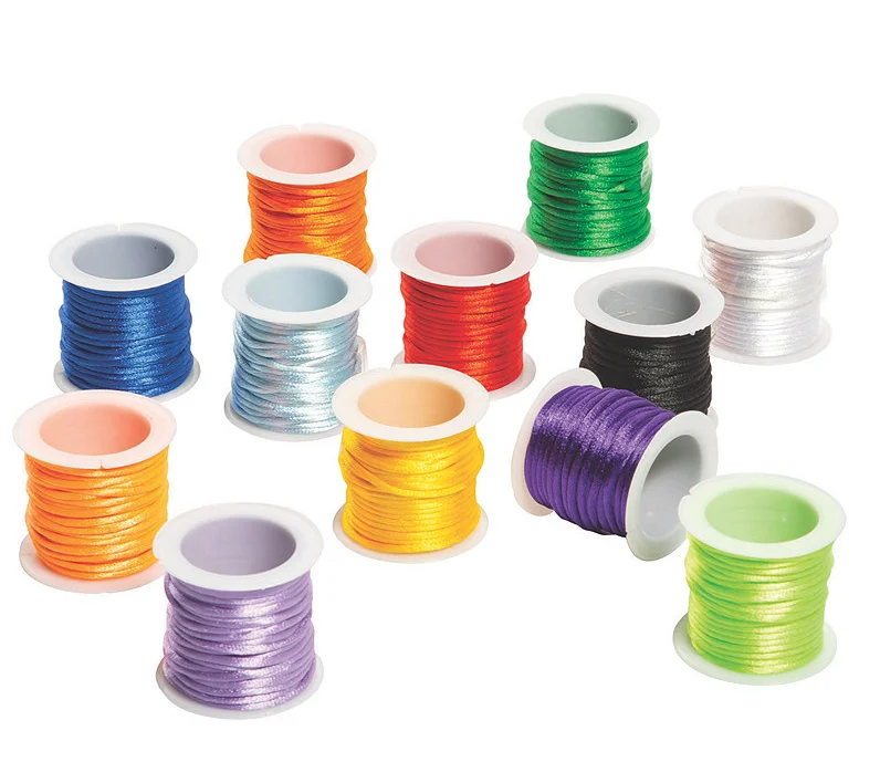 Nylon Cord Satin, Rattail Silk Cord 2mm size custom ,Bright Satin Cording Assortment