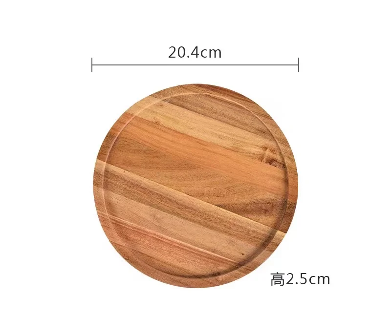 Diyue Stock Rubber Wood Spice Rack Acacia Wood Lazy Susan Wooden Kitchen Turntable Storage Food Bin Container 10 Inch Cake Plate