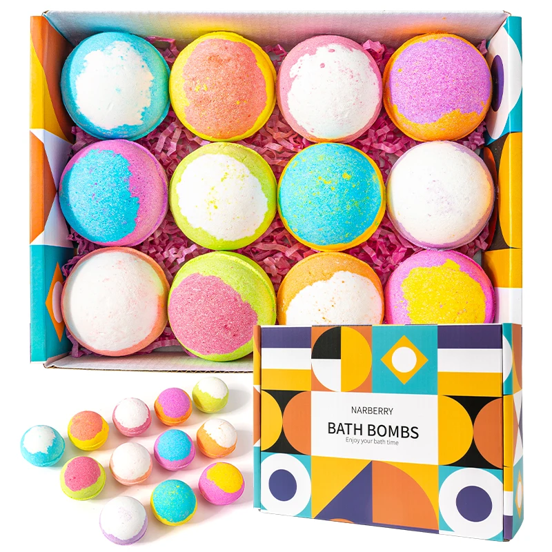 Private Label 100% Natural Ingredients Relax Healing Bubble Sea Salt Bath Balls Vegan Magnesium Bath Bombs for Women Gift Set