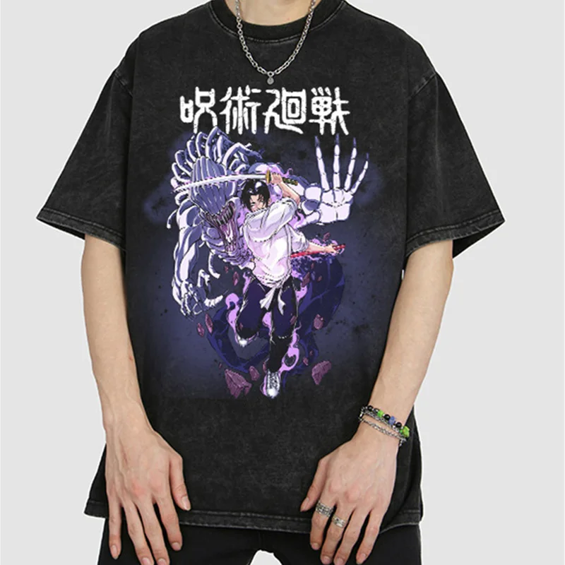 Custom Heavy Cotton anime t-shirt cartoon t shirts summer high quality DTG digital printing oversized one piece anime tshirt