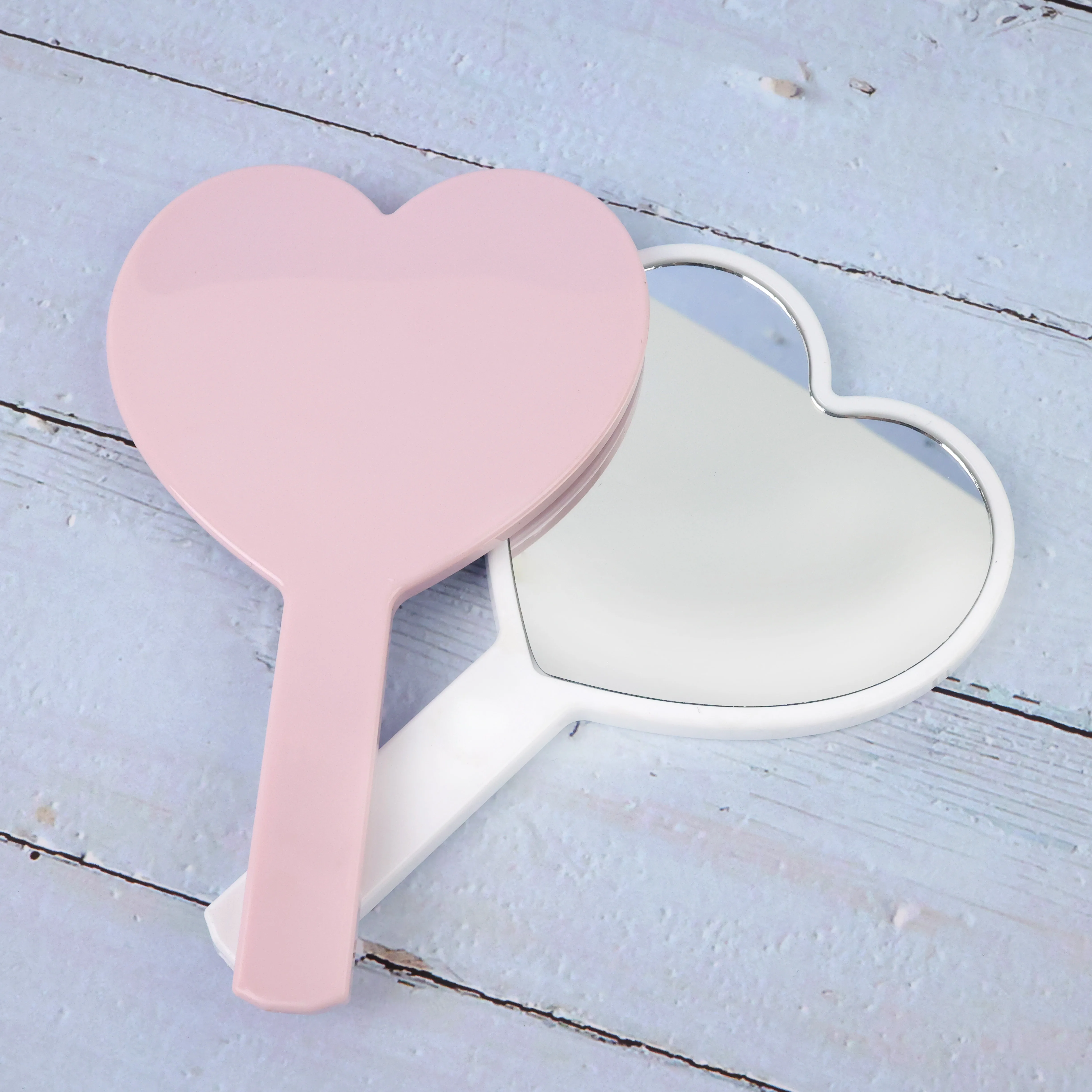 2024 new design Custom private label hand mirrors  Portable Makeup Mirror pink round  small mirrors