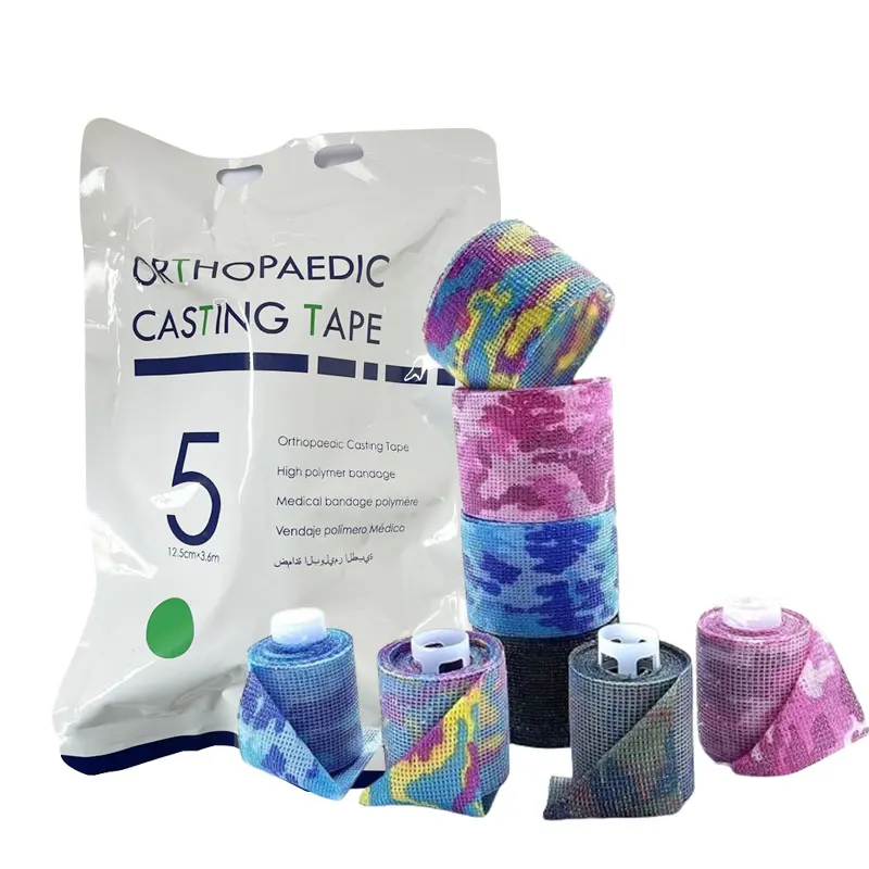camouflage color Orthopedic Synthetic Fiber Glass Casting Tape Polymer Fiberglass Bandage cast
