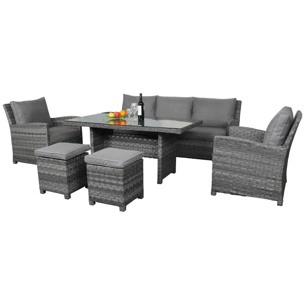 China factory garden patio wicker sofa set luxury outdoor furniture