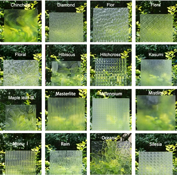 Factory high quality decorative float glass tempered  Moru flutted Nashiji float glass Colored decorative glass