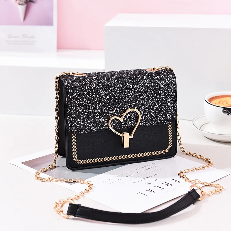 
Sac en Cuir Femme Wholesale Low MOQ High Quality Mini Love Heart Flap Chain Crossbody Bag for Women 