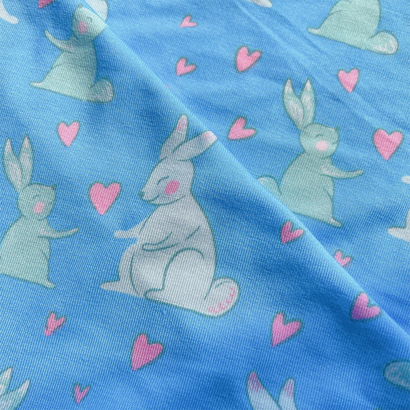 No MOQ knitted elastic cotton digital printed underwear garment fabric